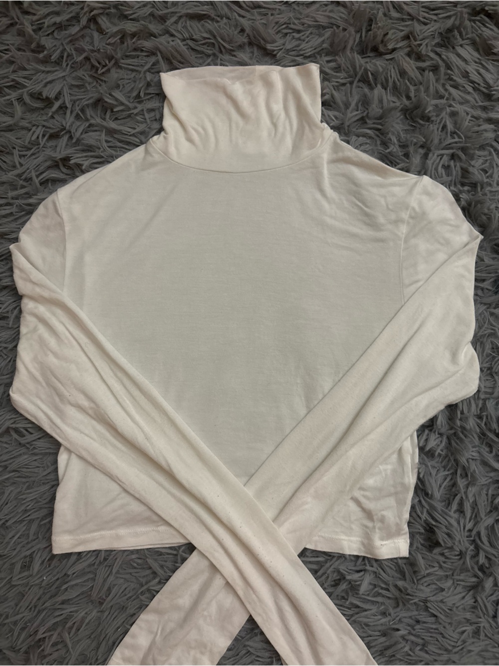Double Zero Cream Turtleneck Long Sleeve Tee